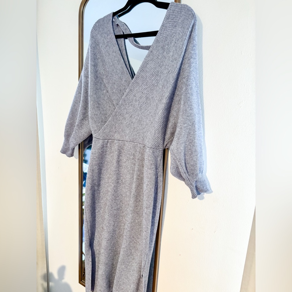 Fashion Nova Gray Knit Midi Dress - 2X